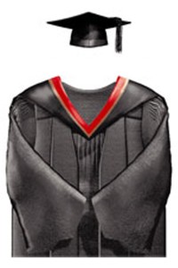 訂造香港理工大學工程學士畢業袍 黑色方形畢業帽 紅色色肩帶披肩 學士畢業袍製服公司DA227